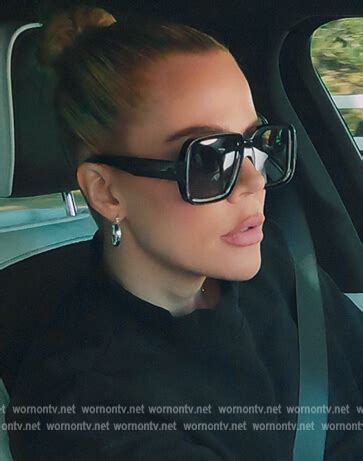 Khloe’s black square sunglasses on The Kardashians.